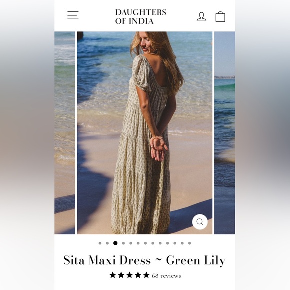 Daughters of India Sita Maxi - Green - Picture 3 of 5
